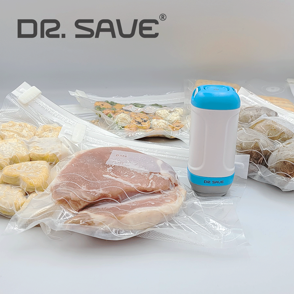 Food Saving Handheld Vacuum Sealer DR. SAVE UNO Food Set with 10 vacuu